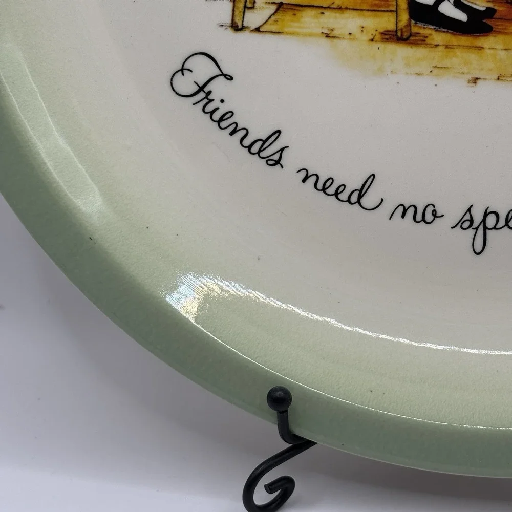 Holly Hobbie‎ Collector Plate Vtg 1970s Friends Need No Special Invitation